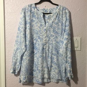 Love linen J Jill long sleeve airy tunic top XL